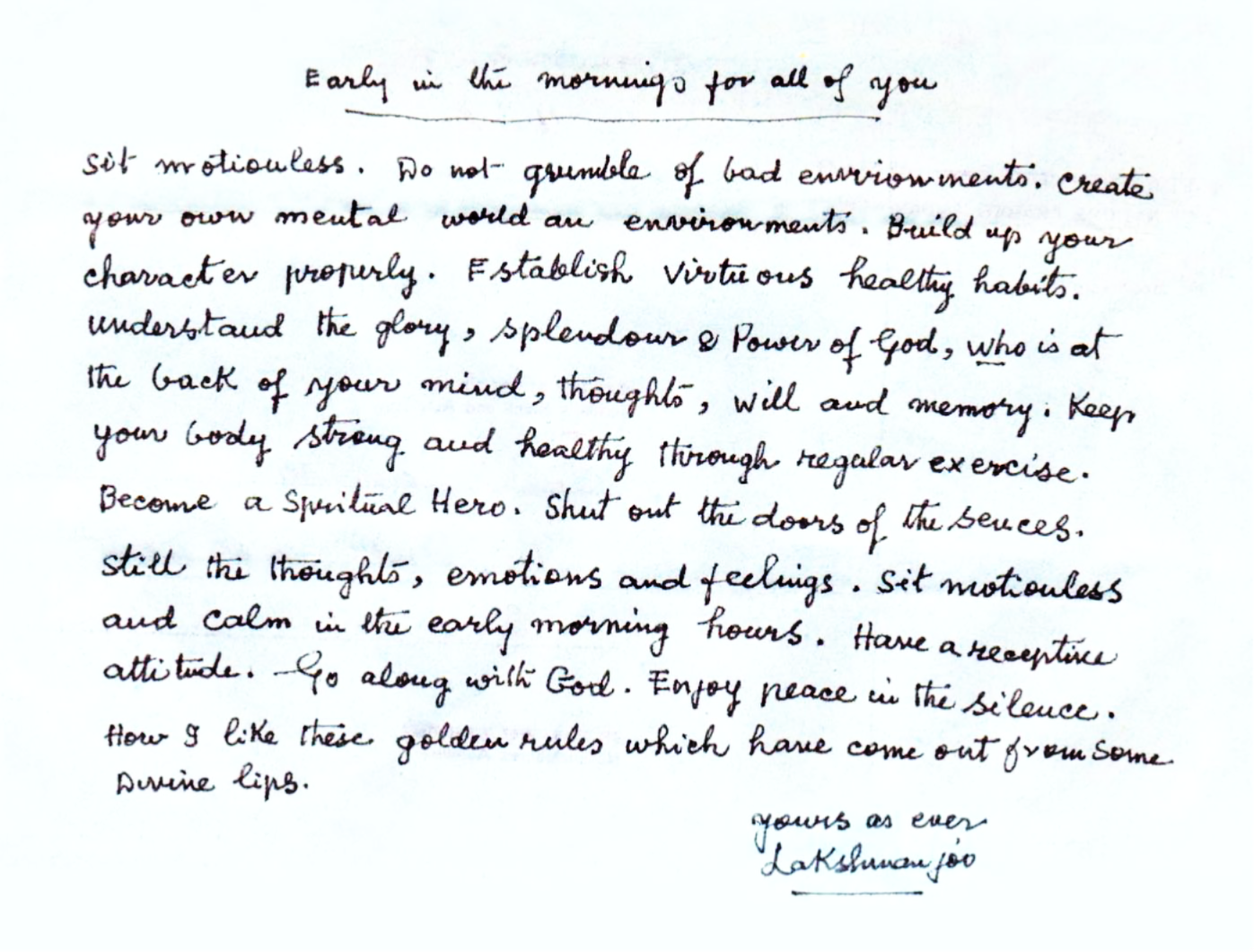 Early in the mornings...